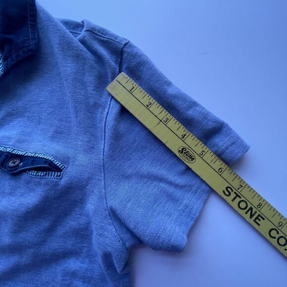 Saks Fifth‎ Avenue Trim Fit, Short Sleeve Collared Knit Top, Large - Picture 4 of 9